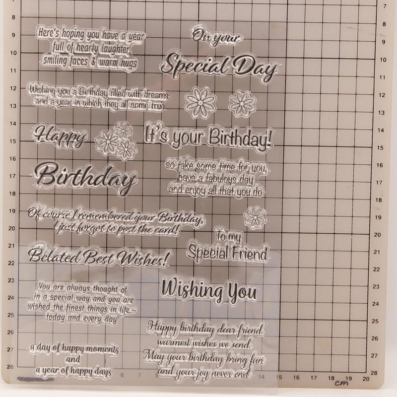 Arbuya Birthday Verses Clear Stamps for Card Making,Sentiment Silicone Stamps Happy Birthday Sayings Rubber Stamps for Gift Tags Paper Crafting Scrapbooking Decoration - Image 3